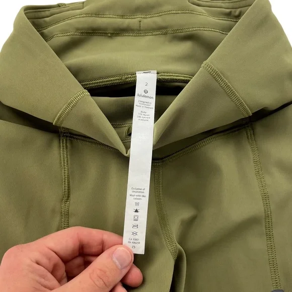 Lululemon Fine Force High Rise Tight Athletic Leggings Bronze Green - Picture 3 of 6